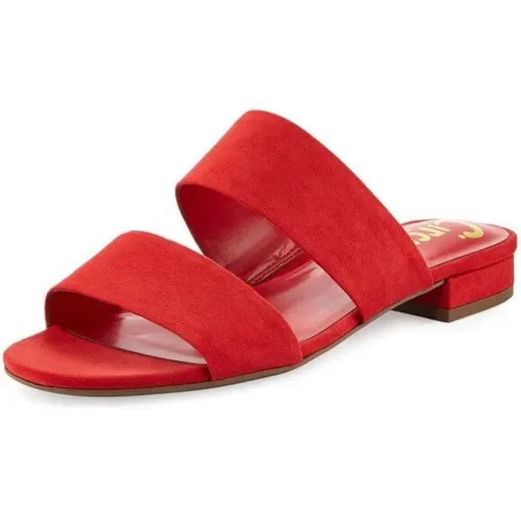 Circus by Sam Edelman Red Suede Mule Sandal Delaney - Picture 1 of 8